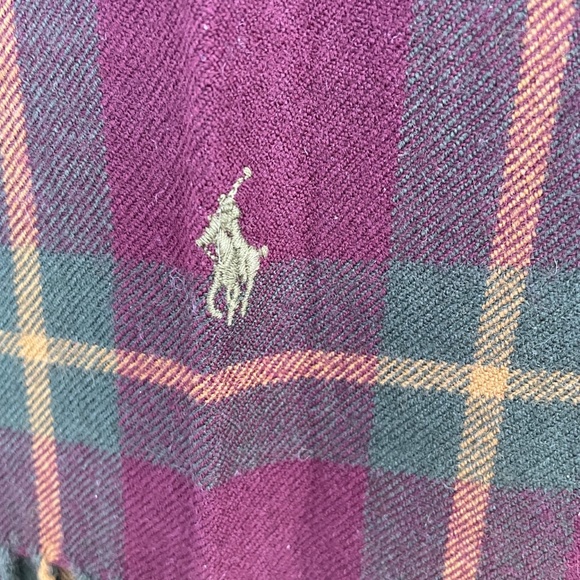 Polo Ralph Lauren 100% Wool Men's Plaid Scarf NWOT - 56"x11.5" - Picture 2 of 3